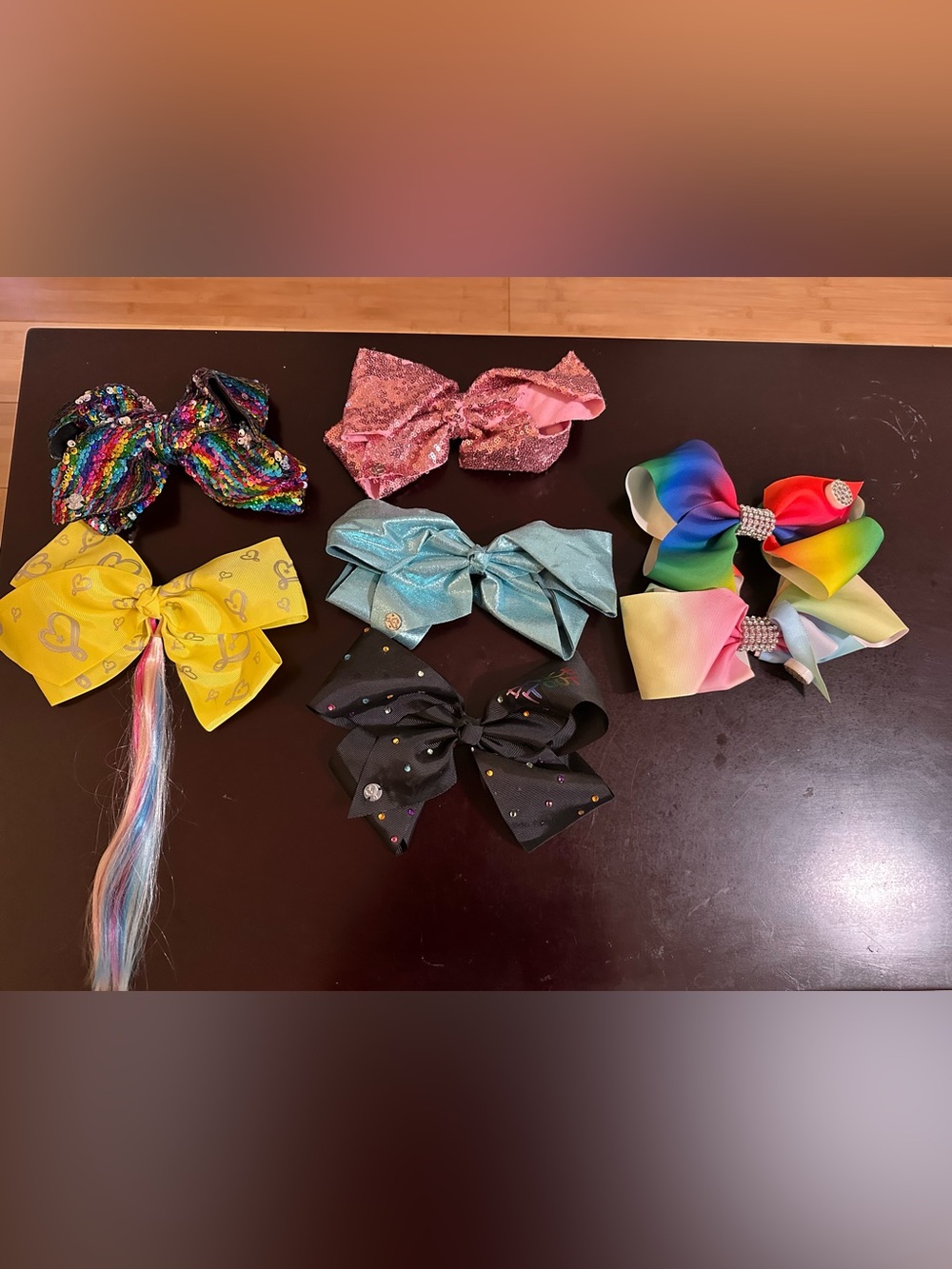 JoJo Siwa Kids Hair Bow - Style lot of 5 jojo Siwa plus 2 unbranded